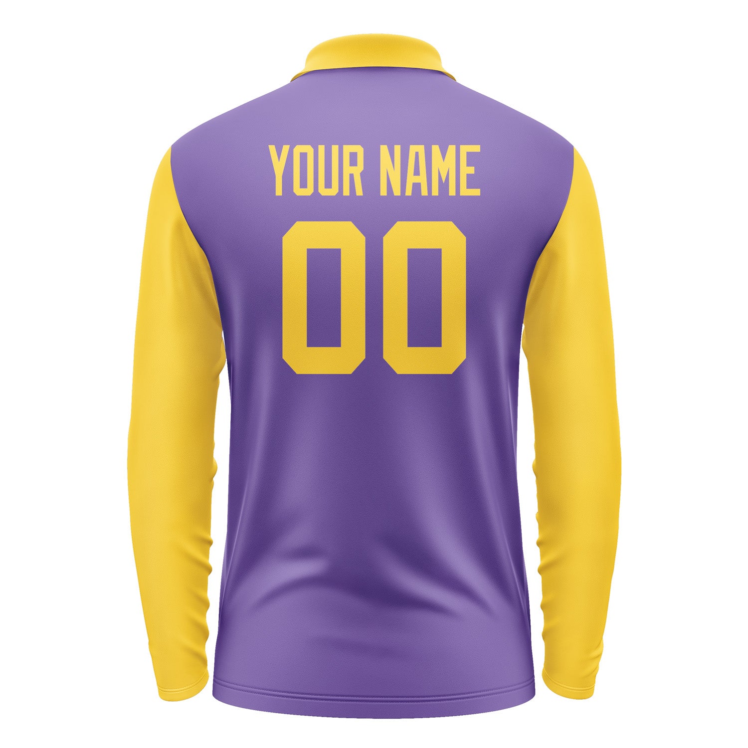Custom Light Purple Gold Long Sleeve Polo Shirt Pl233030B130