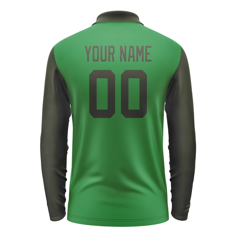 Custom Emerald Green Olive Long Sleeve Polo Shirt Pl240202B102