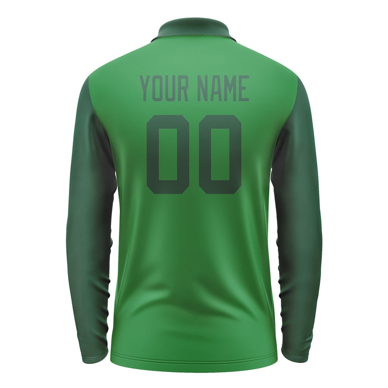 Custom Emerald Green Green Long Sleeve Polo Shirt Pl240505B105