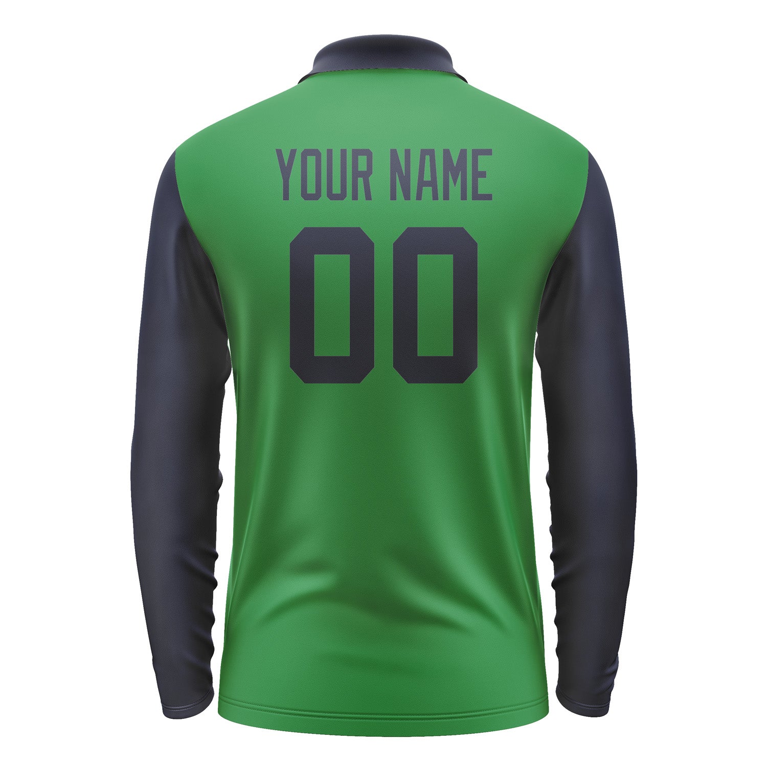 Custom Emerald Green Navy Long Sleeve Polo Shirt Pl241111B111