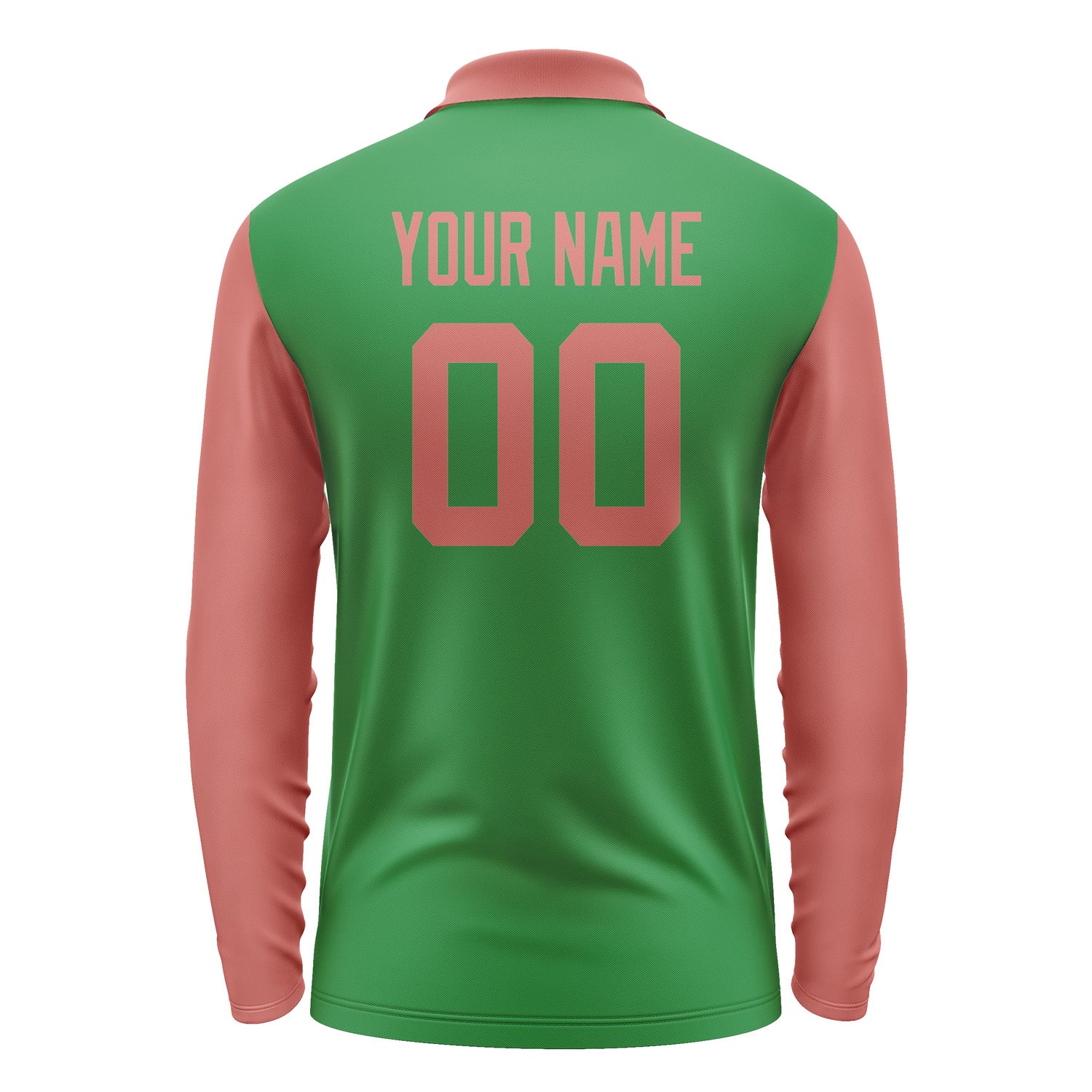 Custom Emerald Green Copper Rose Long Sleeve Polo Shirt Pl242929B129