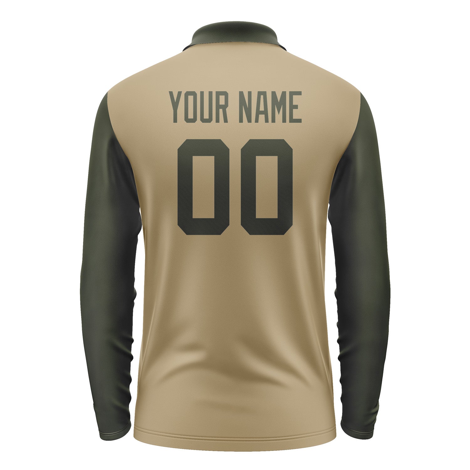 Custom Light Khaki Olive Long Sleeve Polo Shirt Pl250202B102