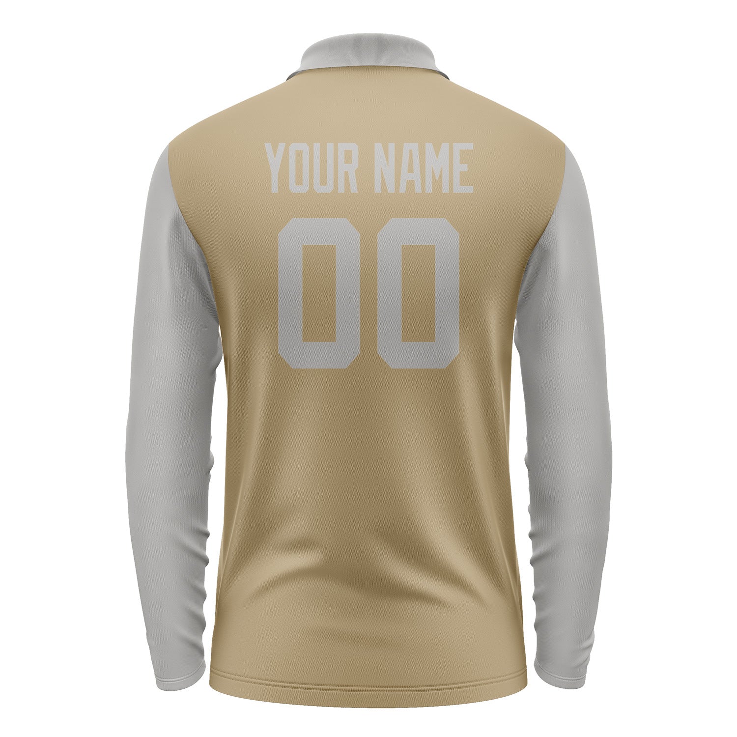 Custom Light Khaki Gray Long Sleeve Polo Shirt Pl250404B104