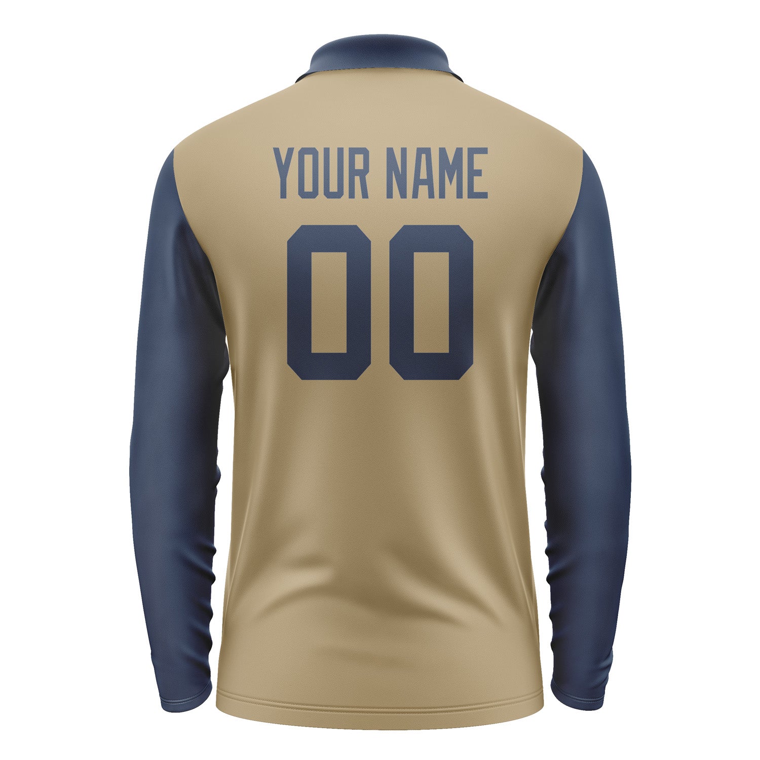 Custom Light Khaki Blue Long Sleeve Polo Shirt Pl251010B110