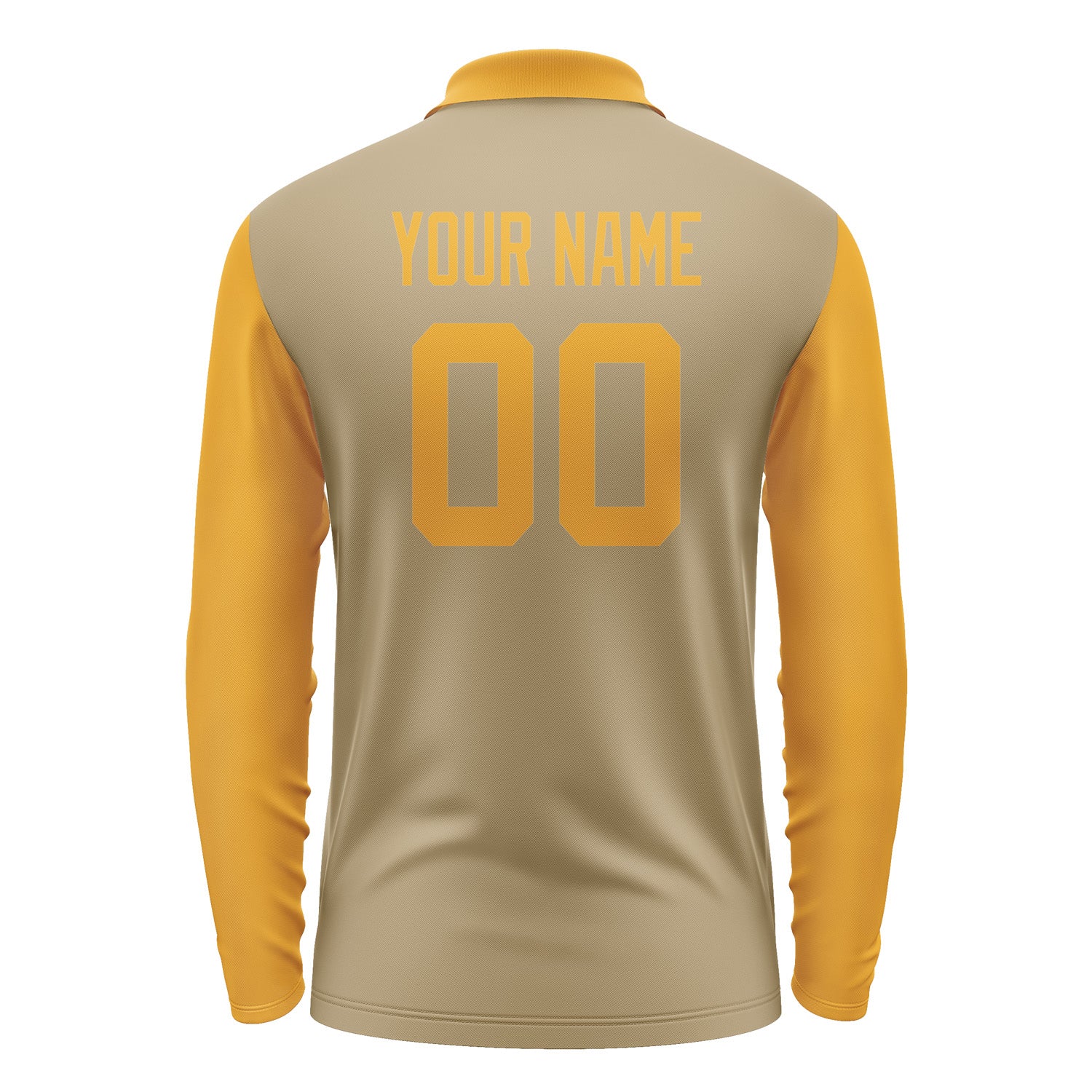 Custom Light Khaki Yellow Long Sleeve Polo Shirt Pl251919B119