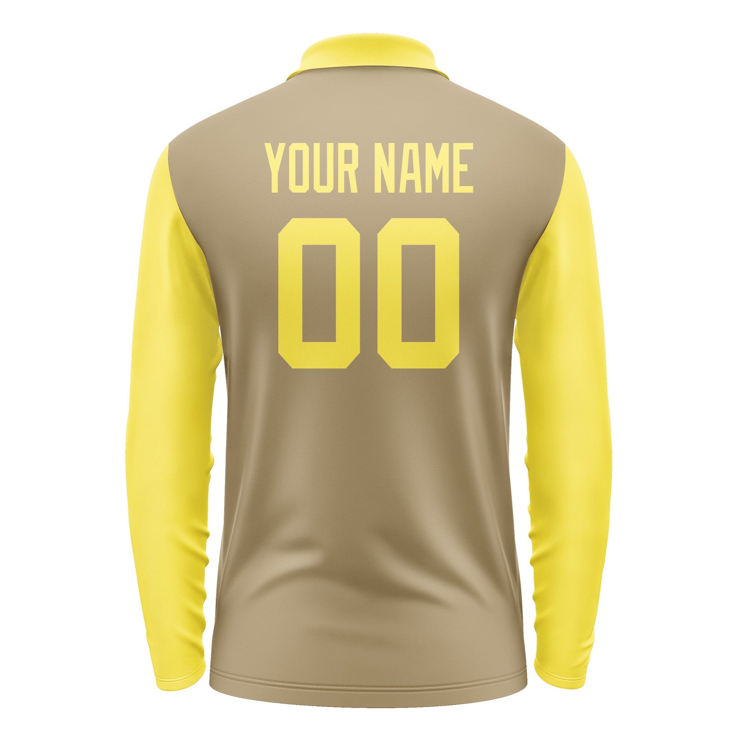 Custom Light Khaki Light Yellow Long Sleeve Polo Shirt Pl252626B126