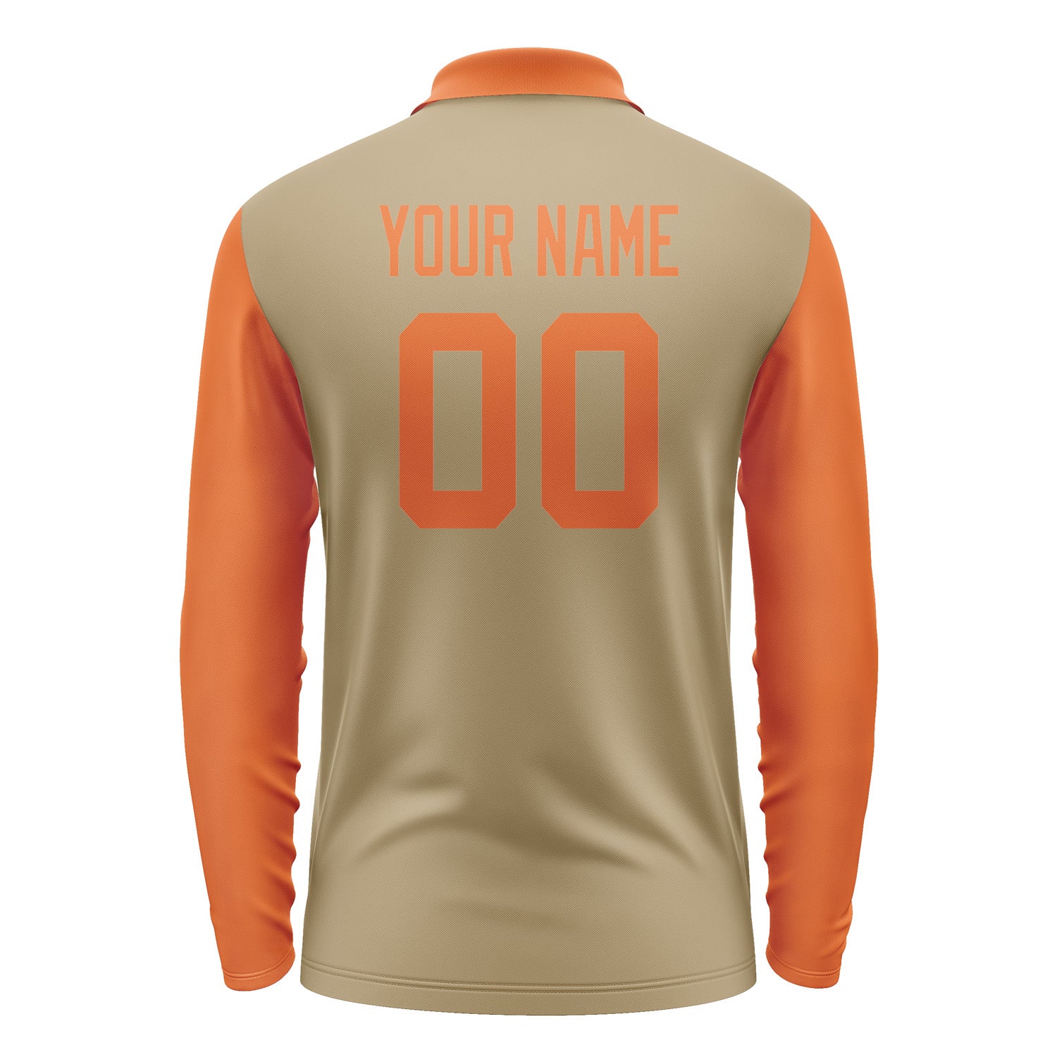 Custom Light Khaki Orange Long Sleeve Polo Shirt Pl252828B128
