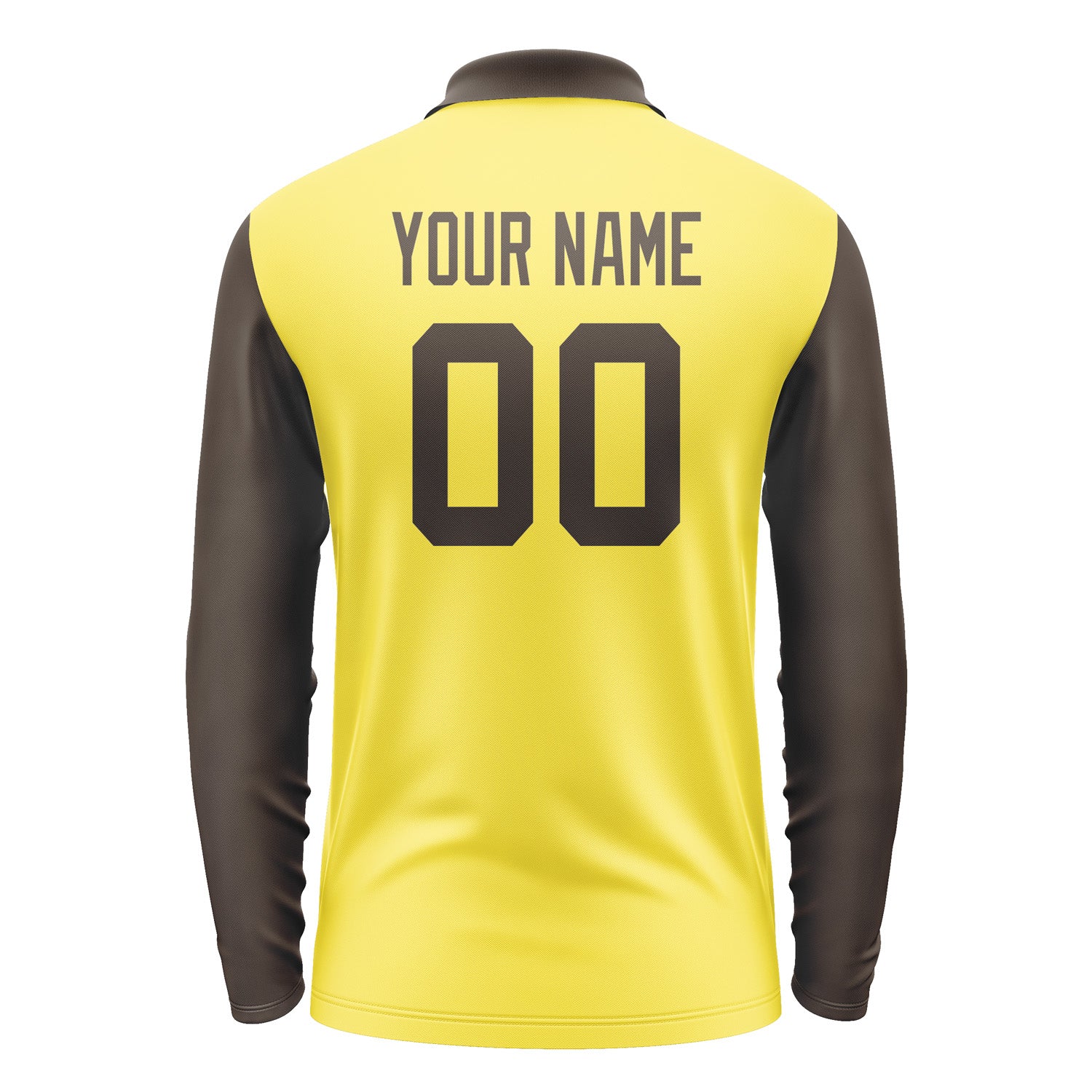 Custom Light Yellow Brown Long Sleeve Polo Shirt Pl260101B101