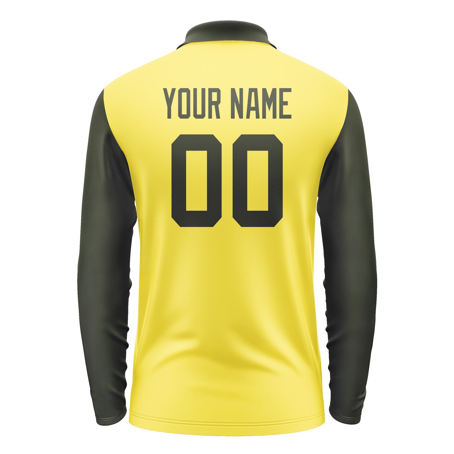 Custom Light Yellow Olive Long Sleeve Polo Shirt Pl260202B102