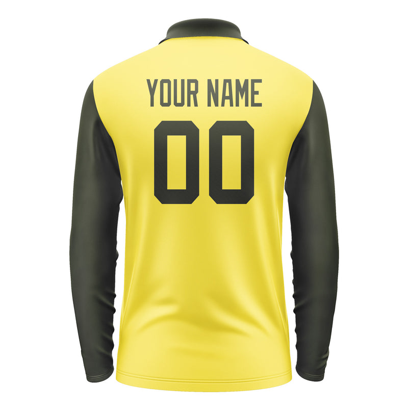 Custom Light Yellow Olive Long Sleeve Polo Shirt Pl260202B102