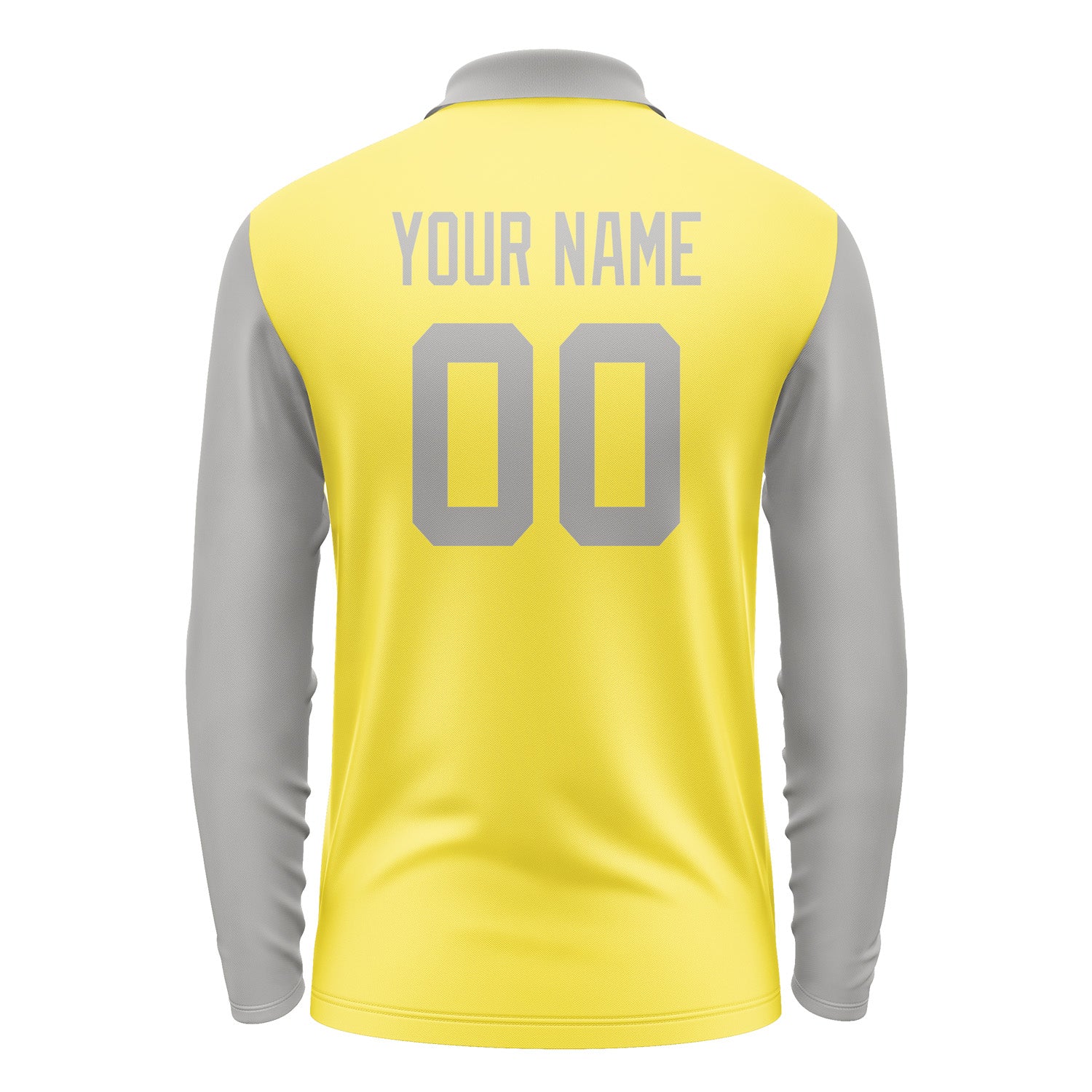 Custom Light Yellow Gray Long Sleeve Polo Shirt Pl260404B104