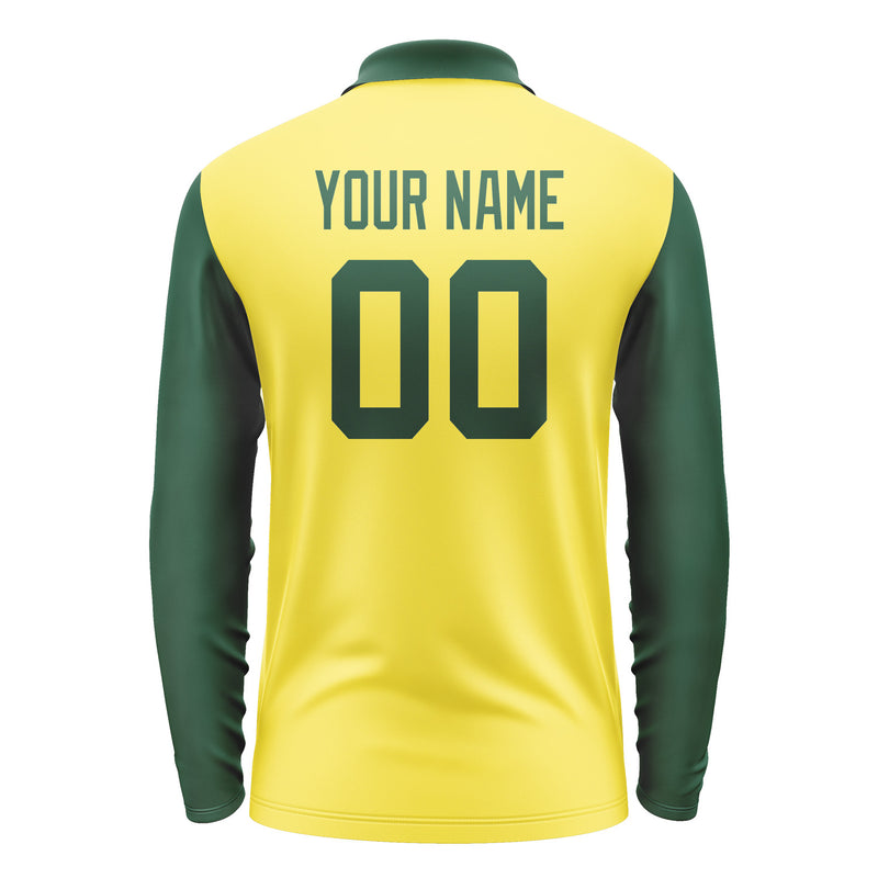Custom Light Yellow Green Long Sleeve Polo Shirt Pl260505B105