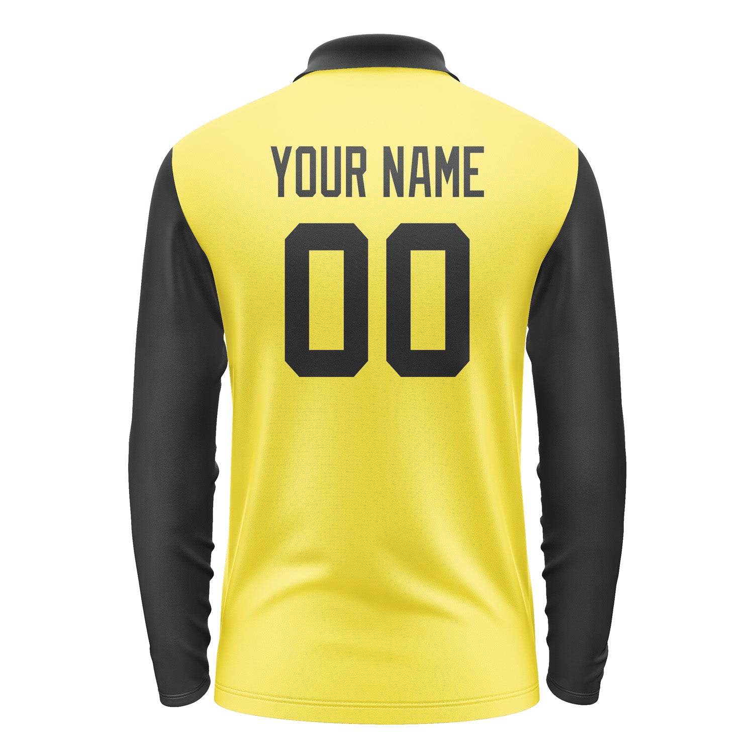 Custom Light Yellow Black Long Sleeve Polo Shirt Pl261717B117
