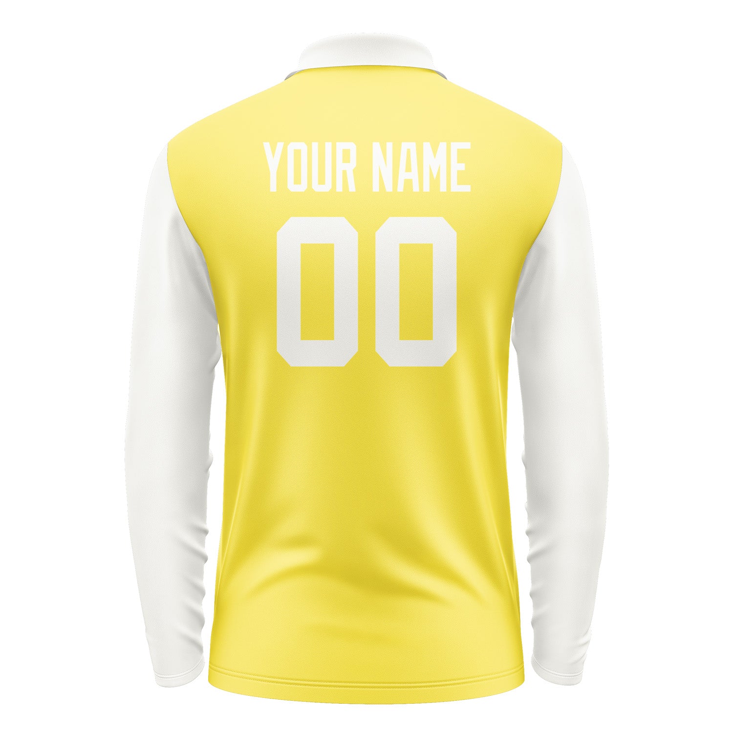 Custom Light Yellow White Long Sleeve Polo Shirt Pl261818B118