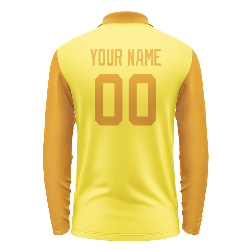 Custom Light Yellow Yellow Long Sleeve Polo Shirt Pl261919B119