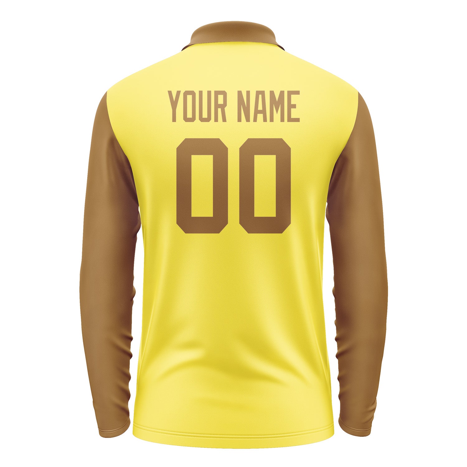 Custom Light Yellow Khaki Long Sleeve Polo Shirt Pl262222B122