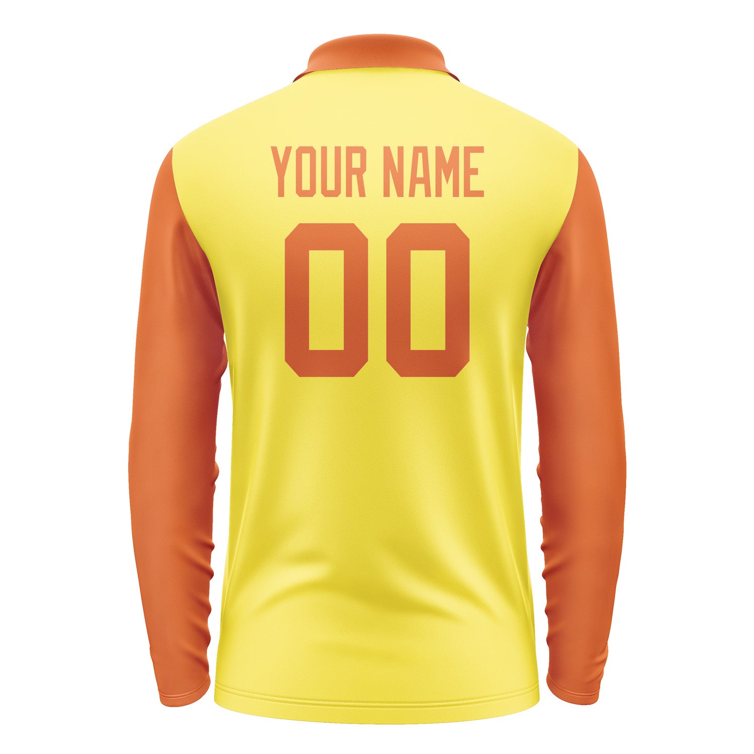 Custom Light Yellow Orange Long Sleeve Polo Shirt Pl262828B128