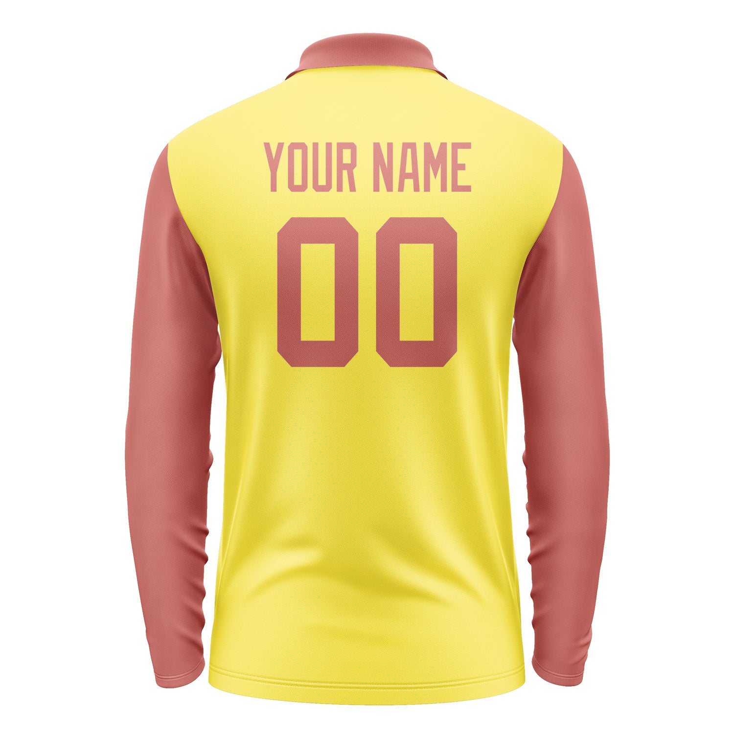 Custom Light Yellow Copper Rose Long Sleeve Polo Shirt Pl262929B129