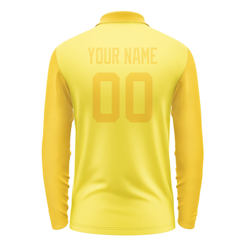 Custom Light Yellow Gold Long Sleeve Polo Shirt Pl263030B130