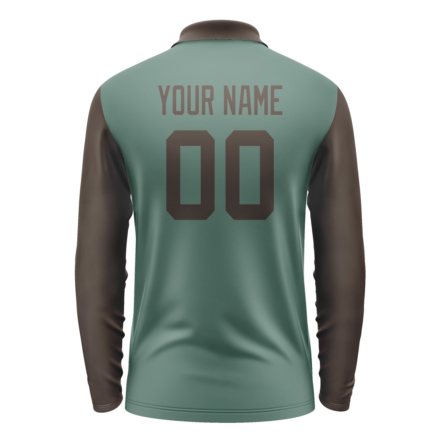 Custom Blue Green Brown Long Sleeve Polo Shirt Pl270101B101