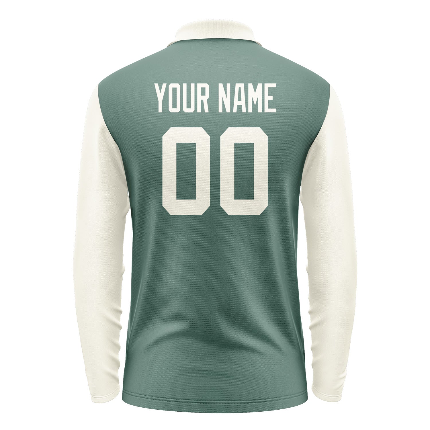Custom Blue Green Cream Long Sleeve Polo Shirt Pl270303B103