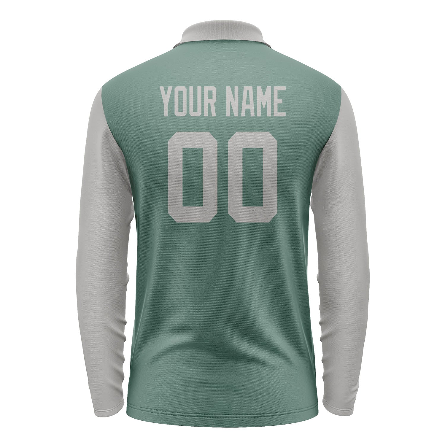 Custom Blue Green Gray Long Sleeve Polo Shirt Pl270404B104