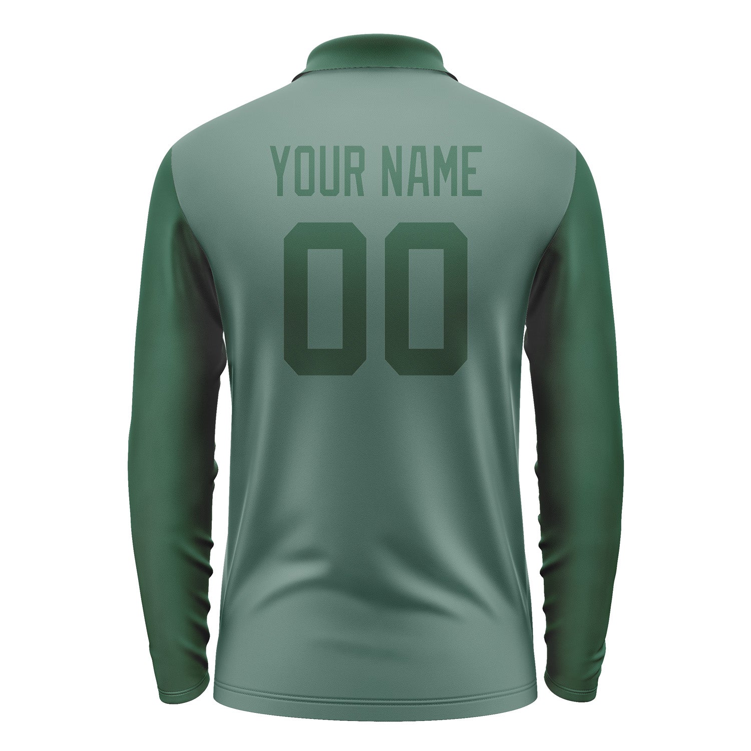 Custom Blue Green Green Long Sleeve Polo Shirt Pl270505B105