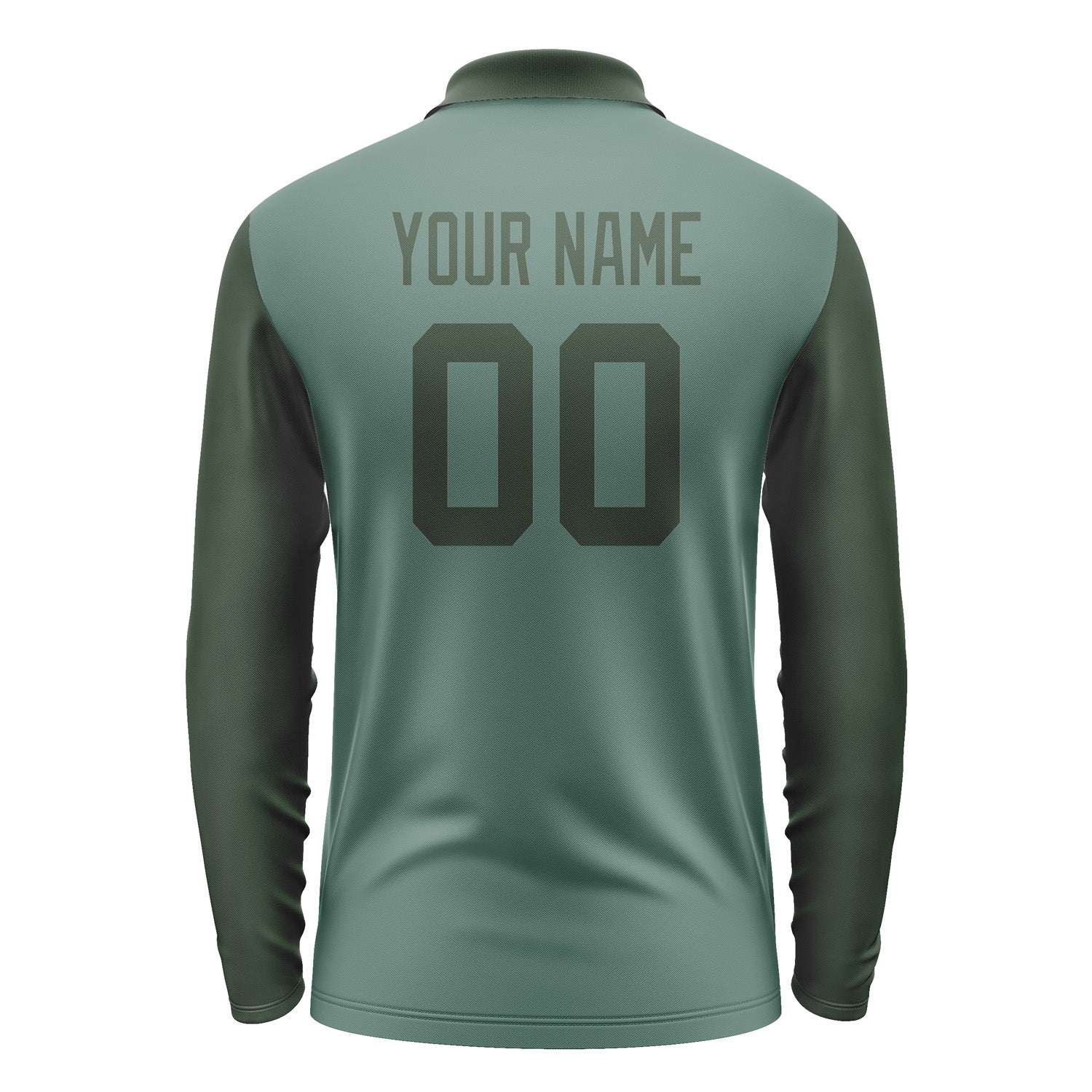 Custom Blue Green Dark Green Long Sleeve Polo Shirt Pl270606B106
