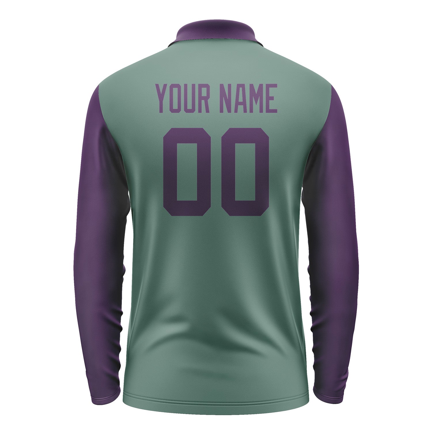 Custom Blue Green Purple Long Sleeve Polo Shirt Pl270707B107