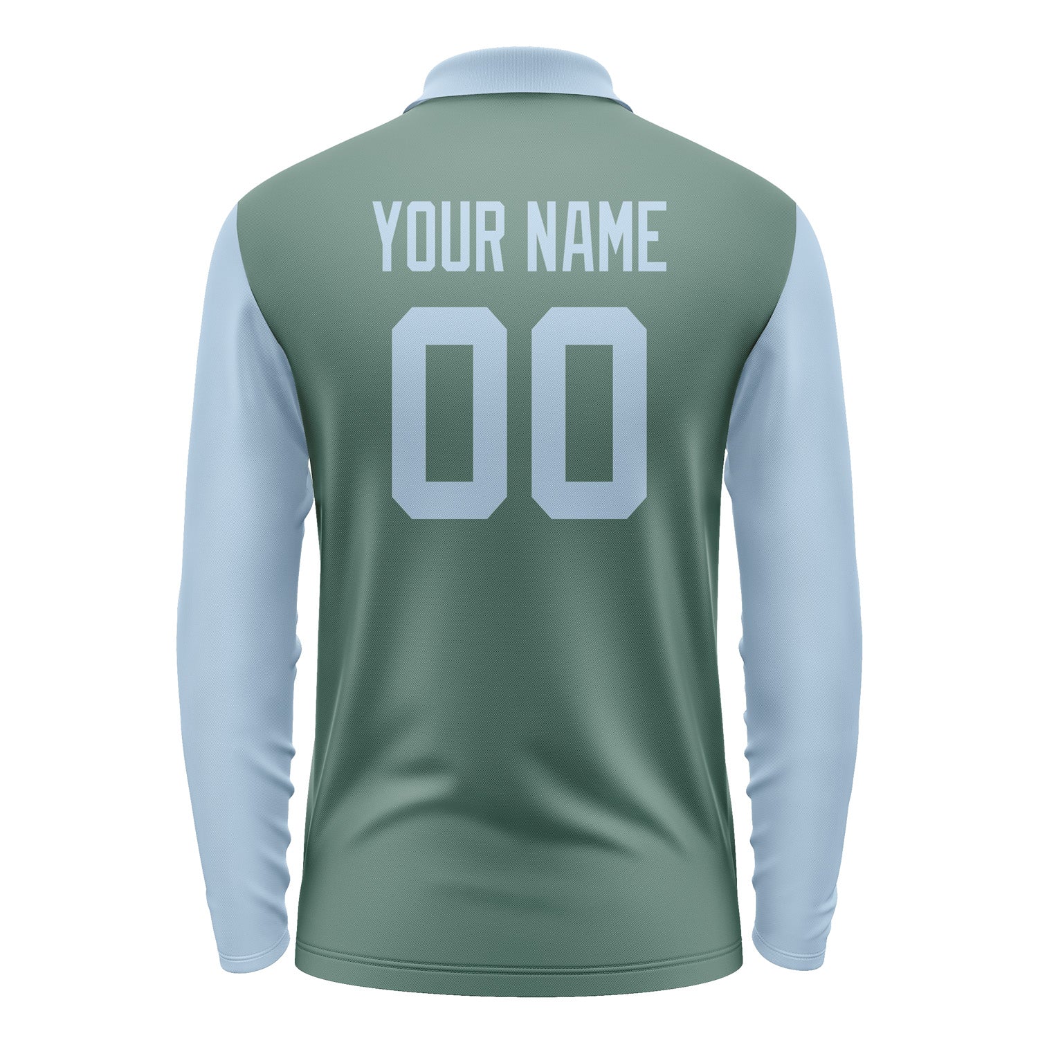 Custom Blue Green Light Blue Long Sleeve Polo Shirt Pl270808B108