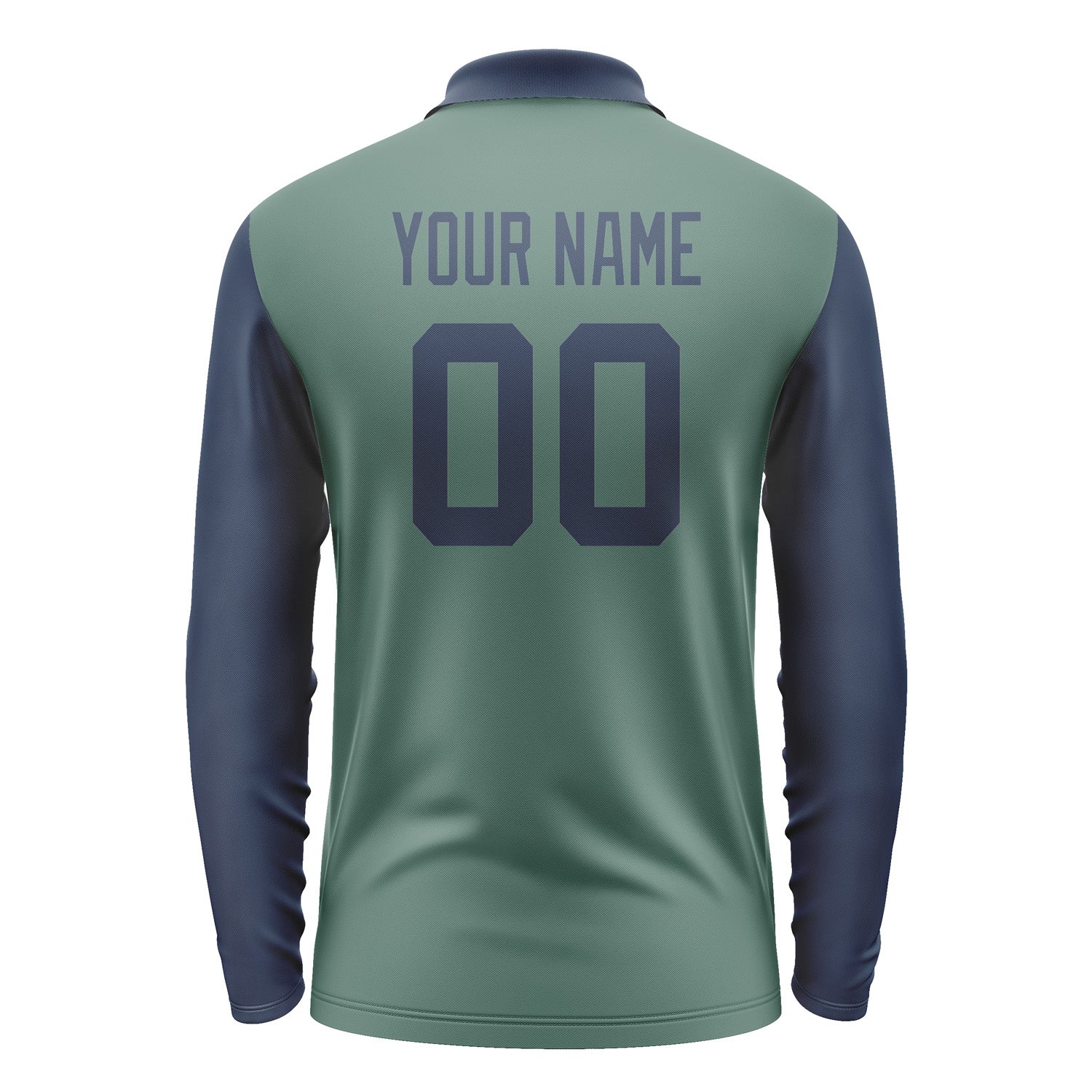 Custom Blue Green Blue Long Sleeve Polo Shirt Pl271010B110