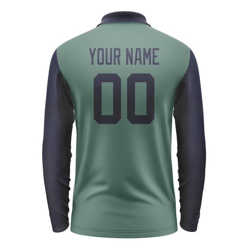 Custom Blue Green Navy Long Sleeve Polo Shirt Pl271111B111