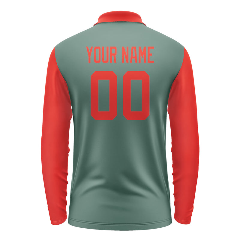 Custom Blue Green Orange Red Long Sleeve Polo Shirt Pl271212B112