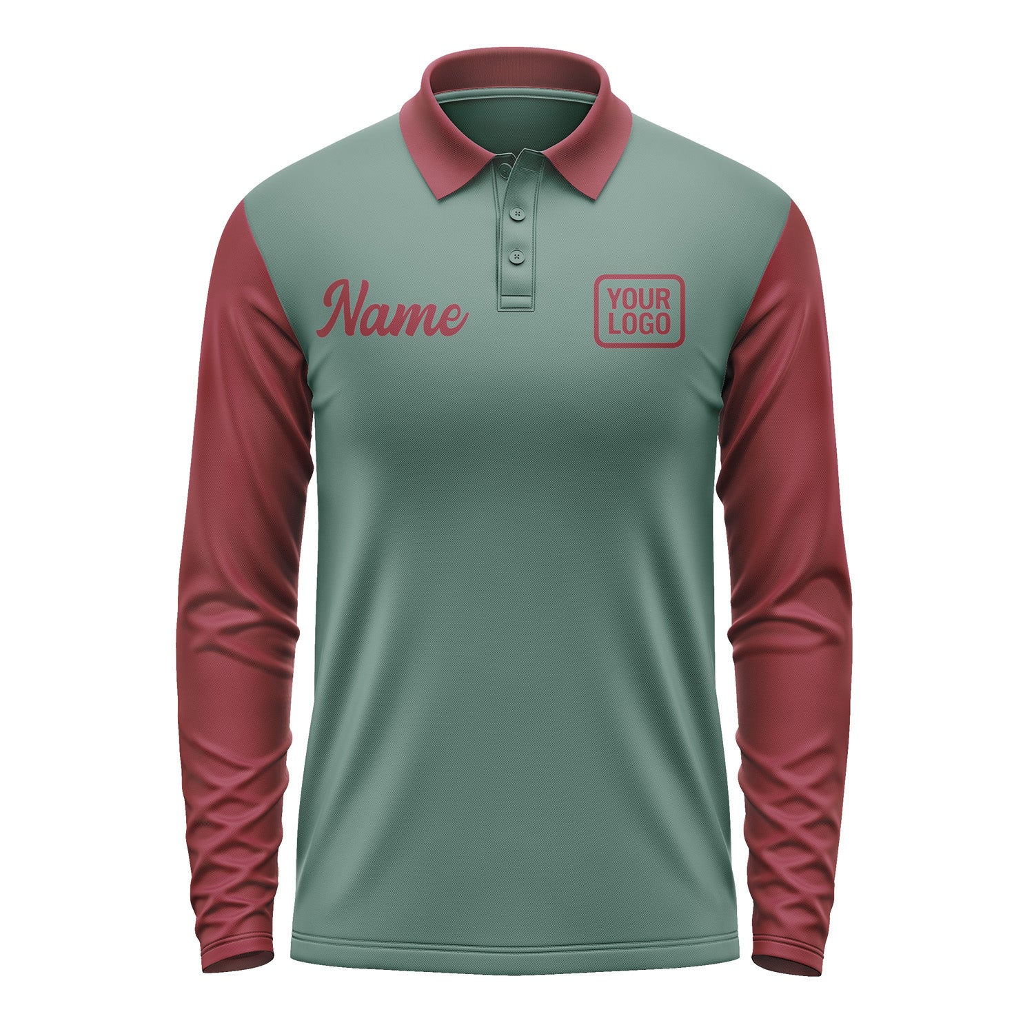 Custom Blue Green Crimson Red Long Sleeve Polo Shirt Pl271515B115