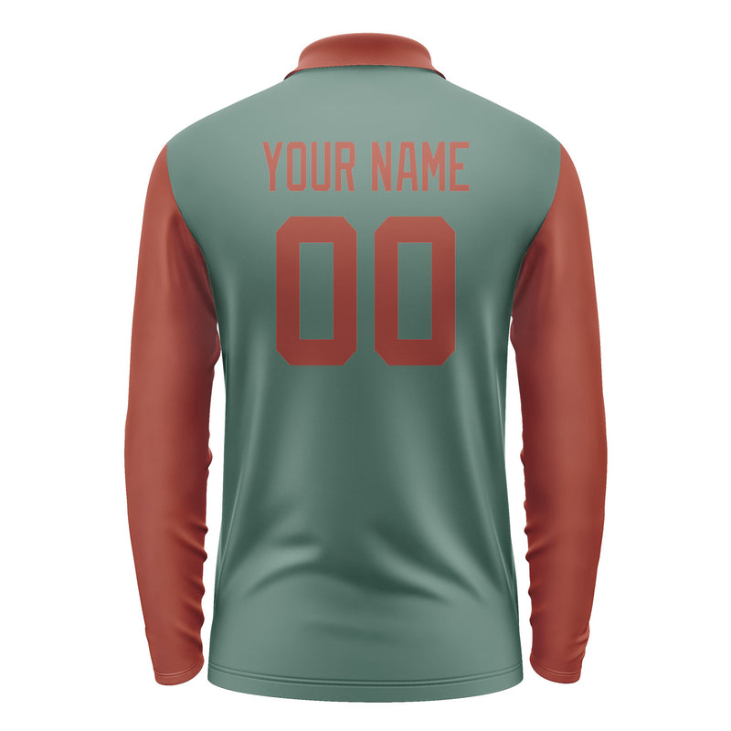 Custom Blue Green Coral Red Long Sleeve Polo Shirt Pl271616B116