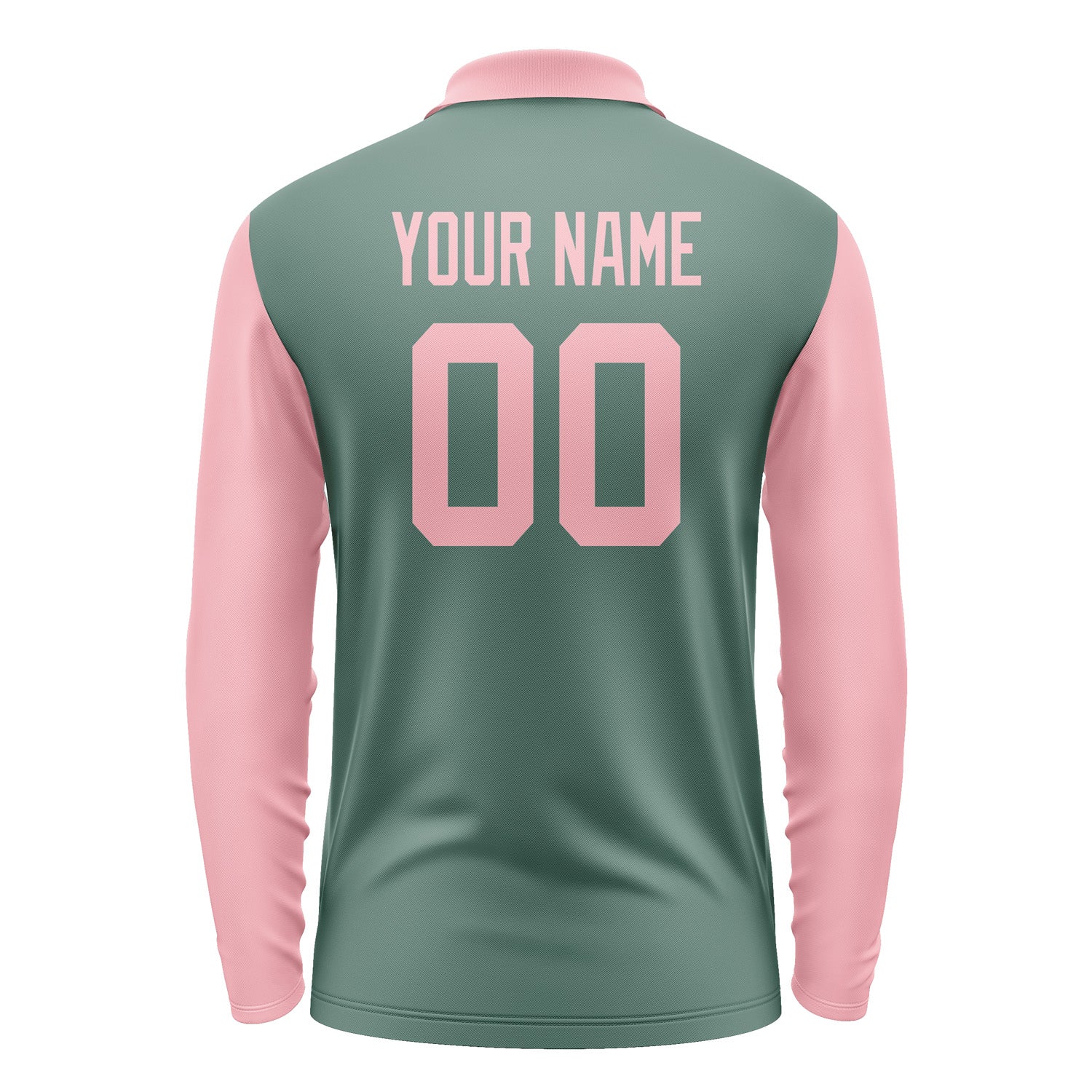 Custom Blue Green Light Pink Long Sleeve Polo Shirt Pl272121B121