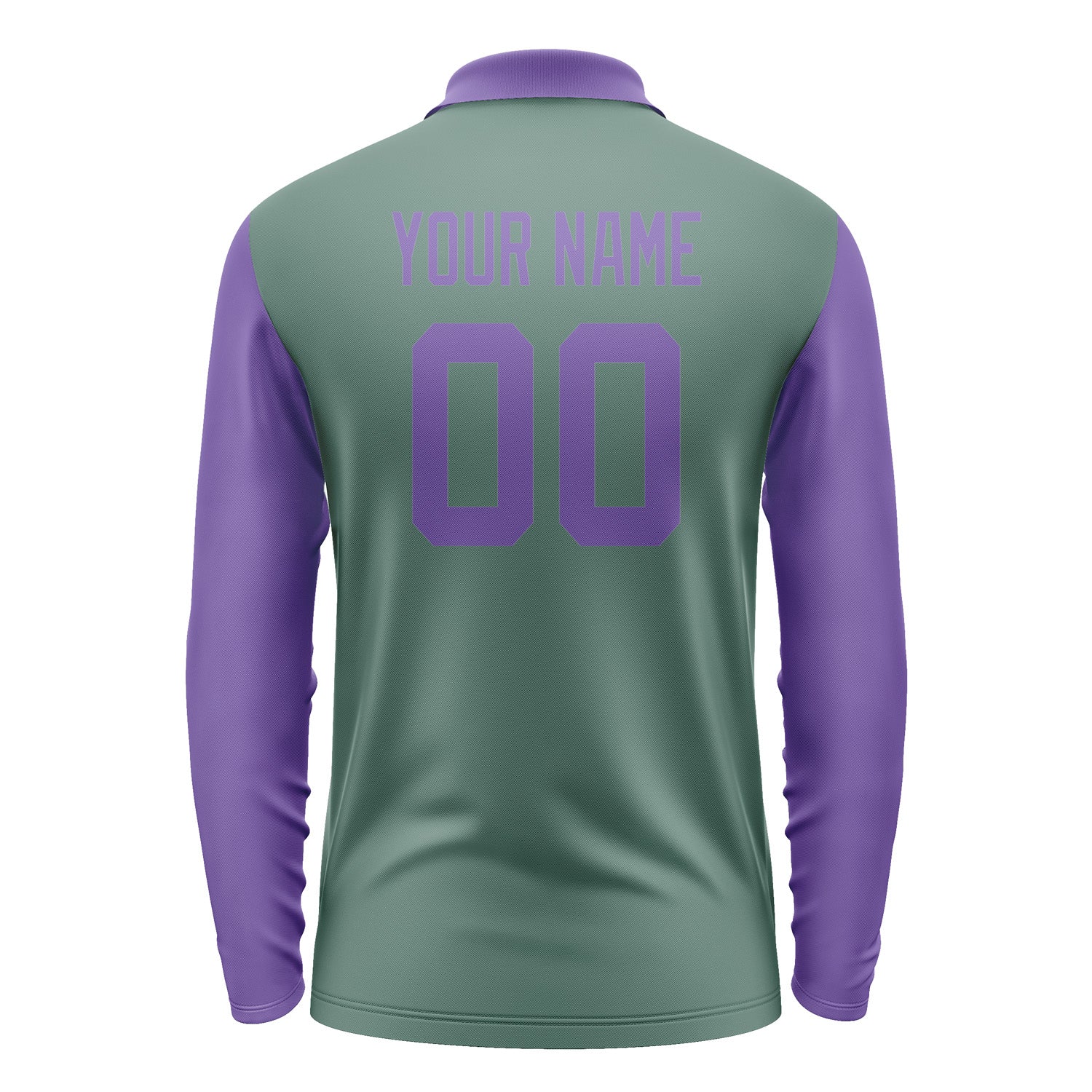 Custom Blue Green Light Purple Long Sleeve Polo Shirt Pl272323B123