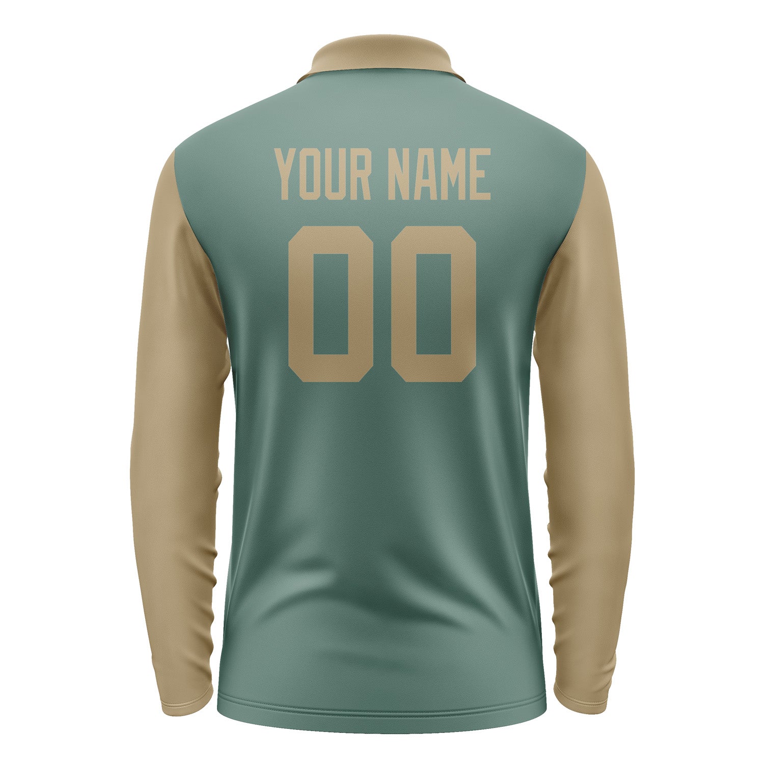 Custom Blue Green Light Khaki Long Sleeve Polo Shirt Pl272525B125
