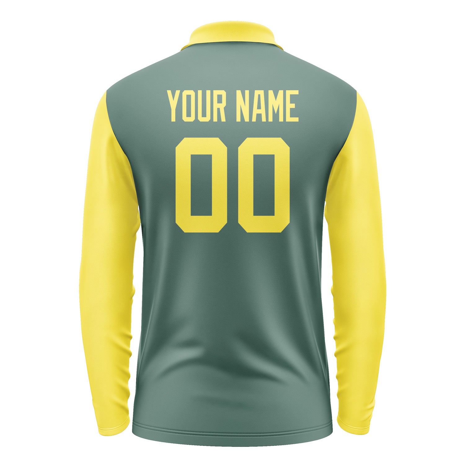 Custom Blue Green Light Yellow Long Sleeve Polo Shirt Pl272626B126