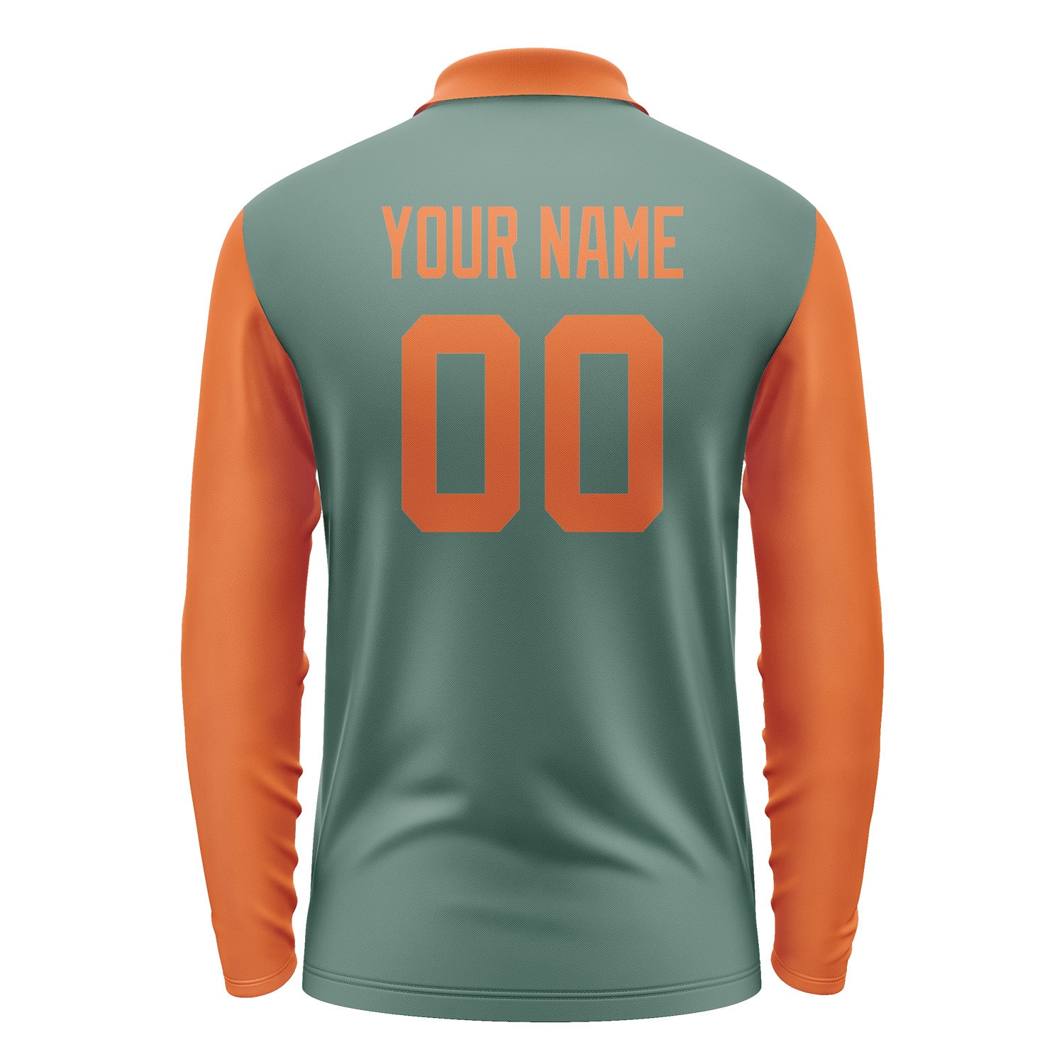 Custom Blue Green Orange Long Sleeve Polo Shirt Pl272828B128