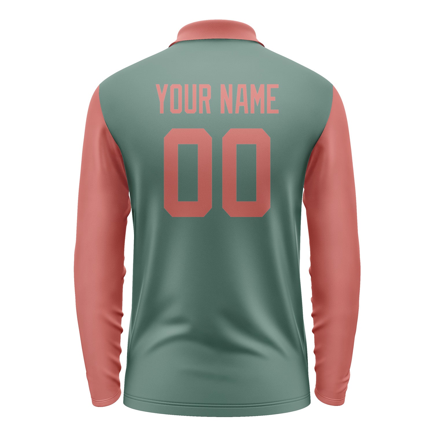 Custom Blue Green Copper Rose Long Sleeve Polo Shirt Pl272929B129