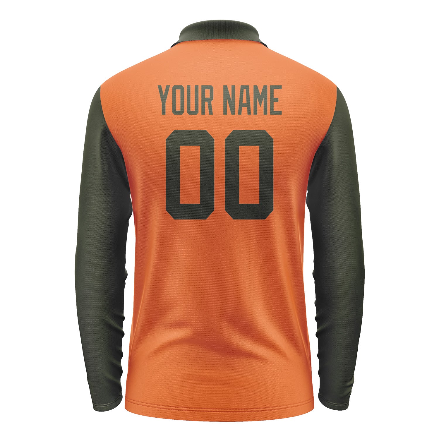 Custom Orange Olive Long Sleeve Polo Shirt Pl280202B102