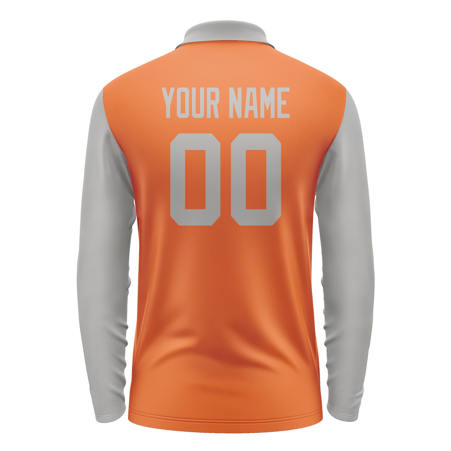 Custom Orange Gray Long Sleeve Polo Shirt Pl280404B104