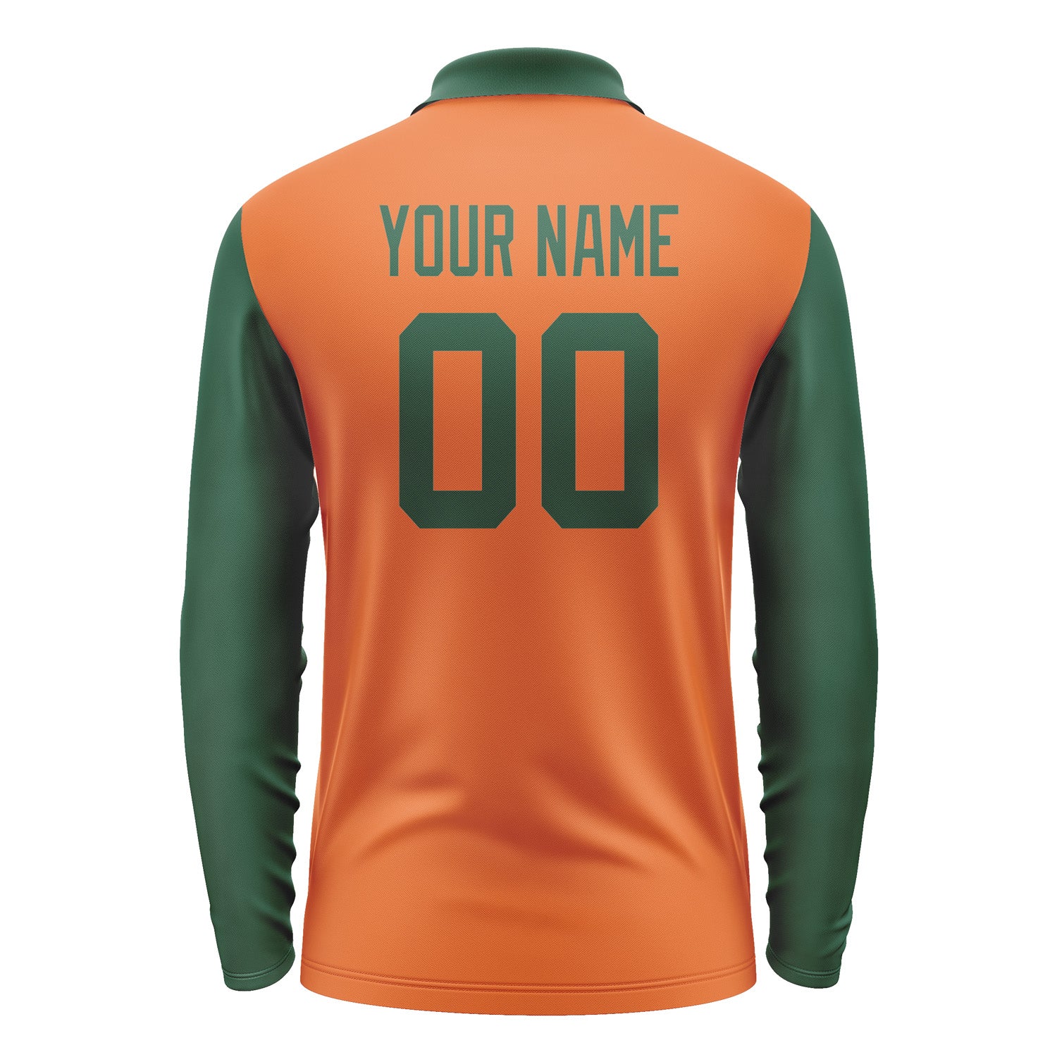 Custom Orange Green Long Sleeve Polo Shirt Pl280505B105