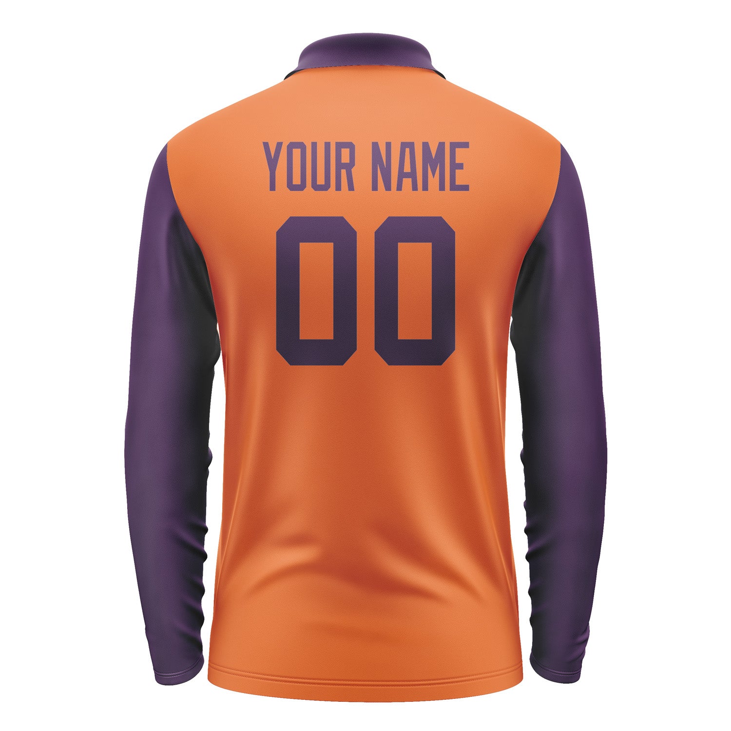 Custom Orange Purple Long Sleeve Polo Shirt Pl280707B107