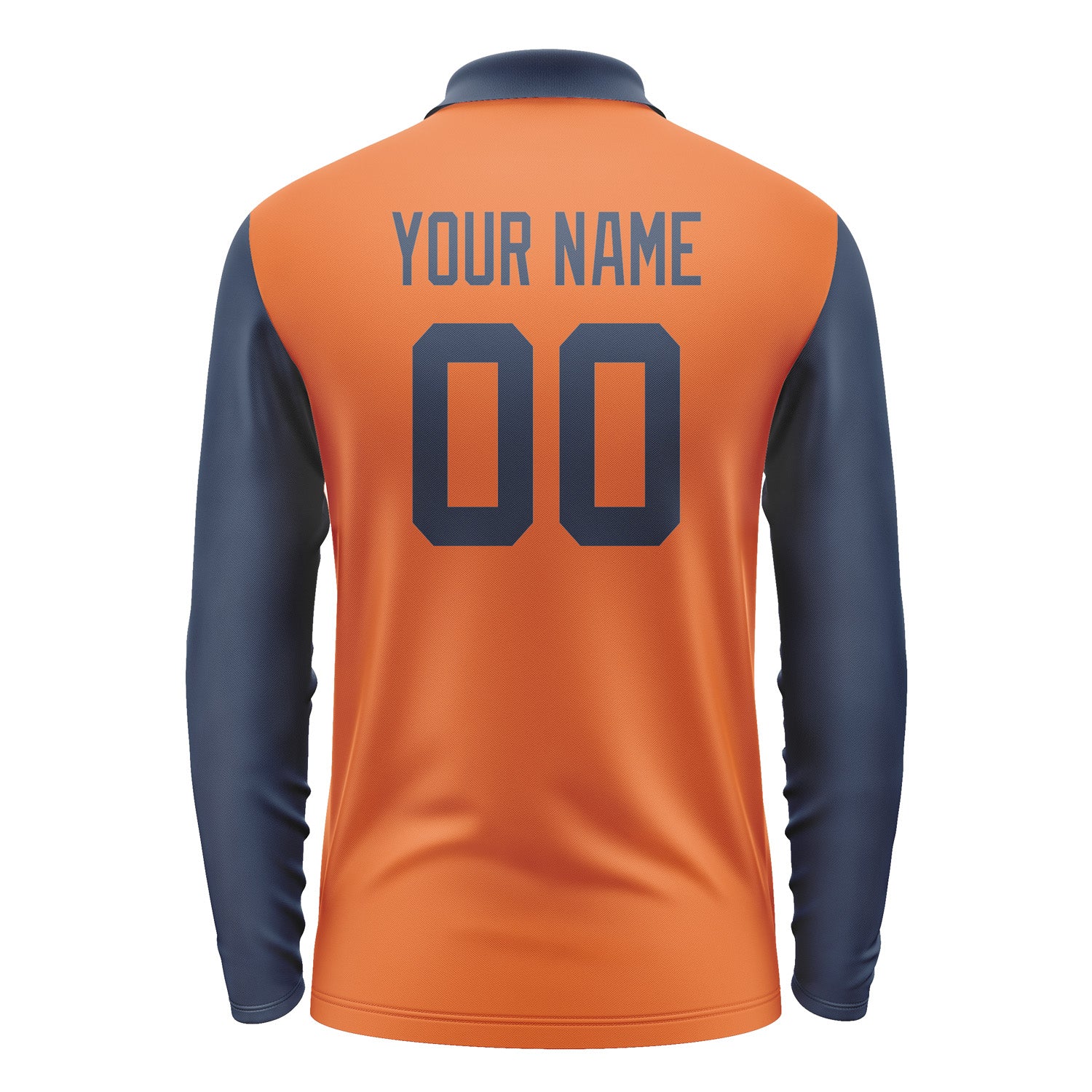 Custom Orange Blue Long Sleeve Polo Shirt Pl281010B110
