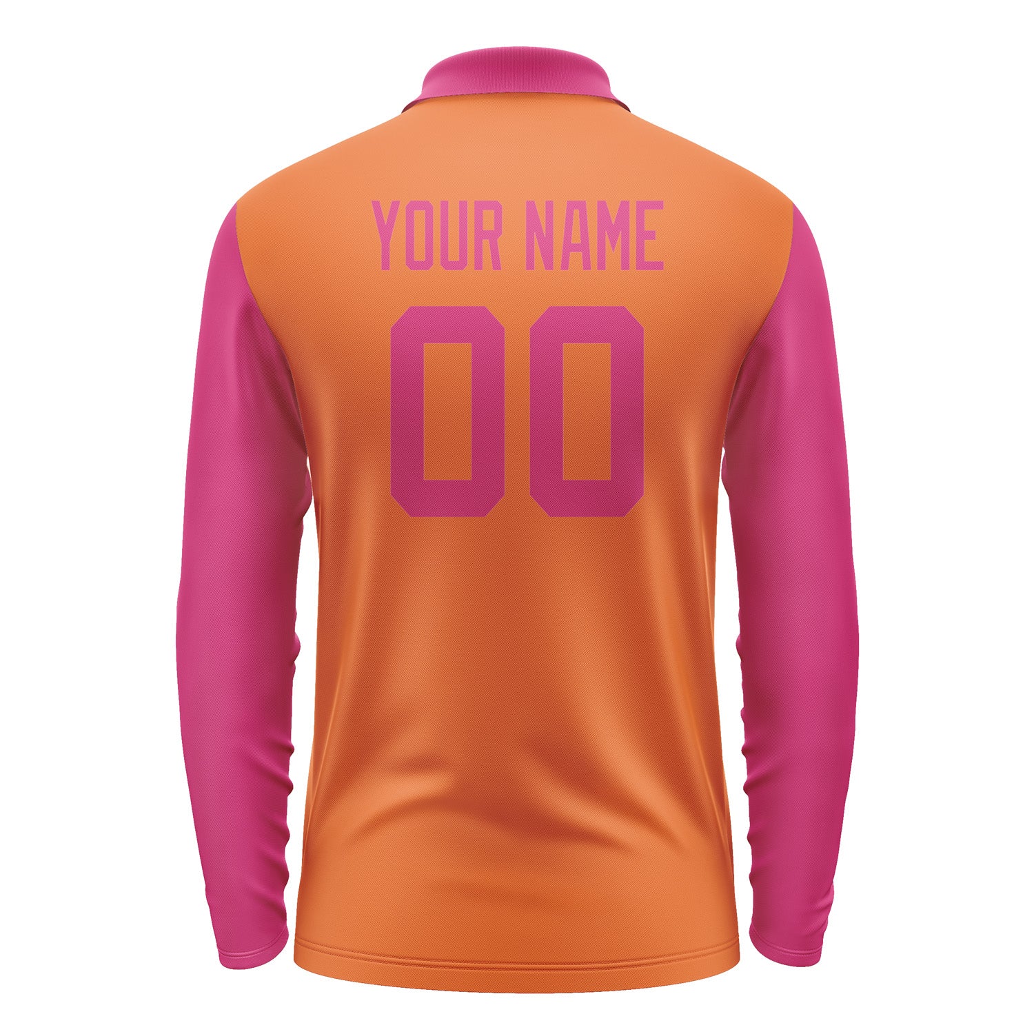 Custom Orange Pink Long Sleeve Polo Shirt Pl281313B113