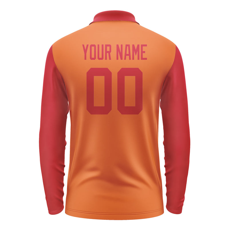 Custom Orange Red Long Sleeve Polo Shirt Pl281414B114