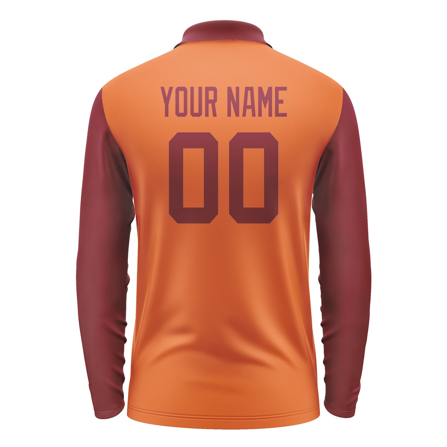Custom Orange Crimson Red Long Sleeve Polo Shirt Pl281515B115