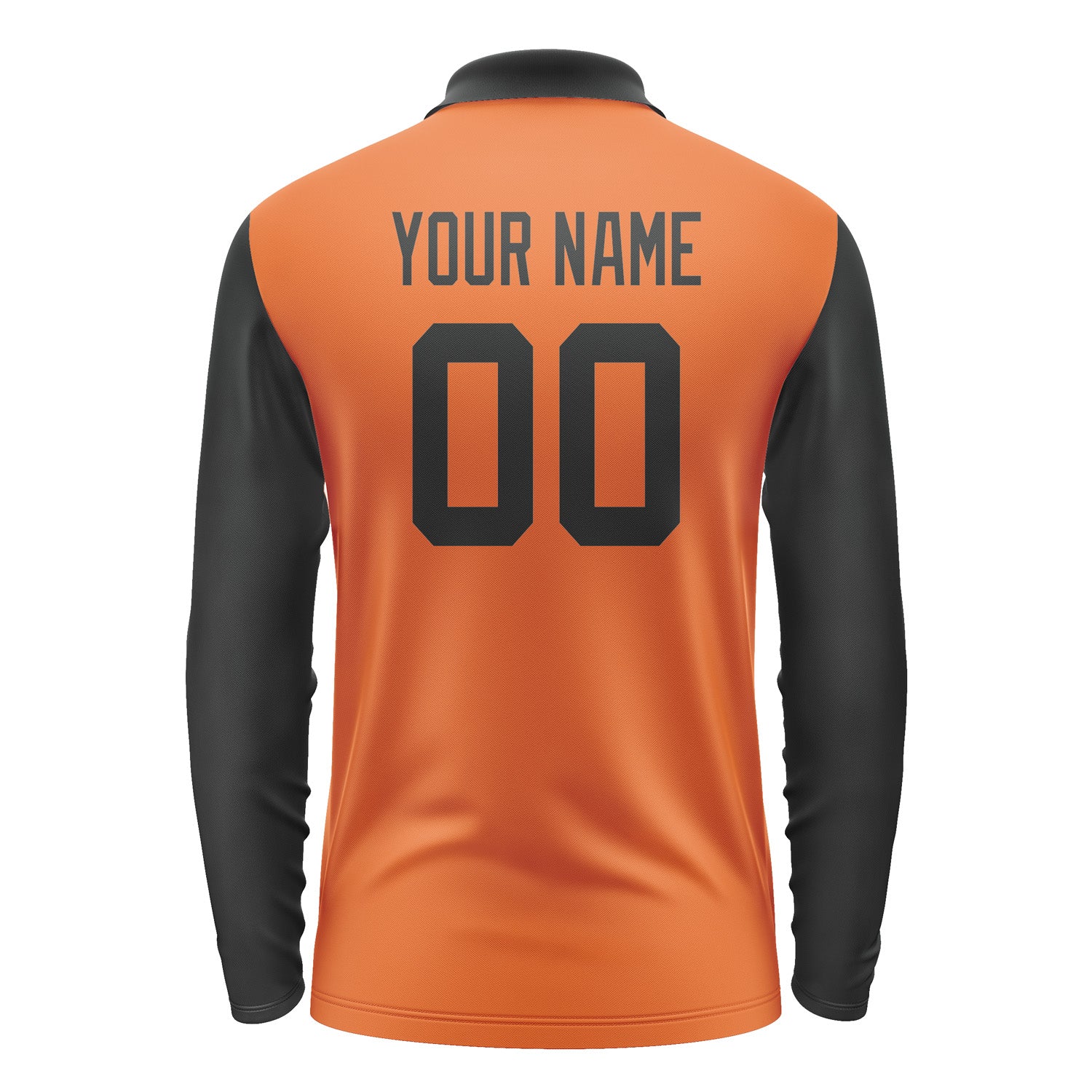 Custom Orange Black Long Sleeve Polo Shirt Pl281717B117